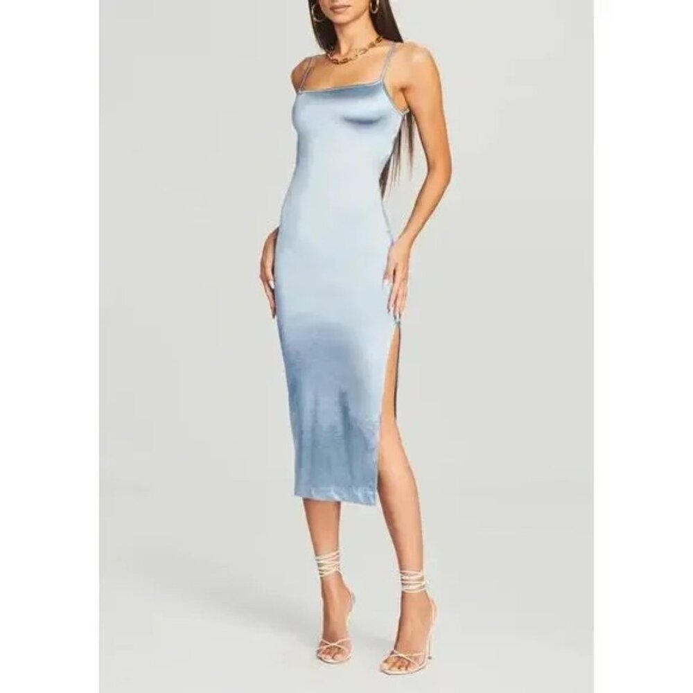 SER.O.YA Birdie Midi Satin Slip Dress